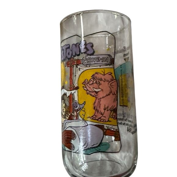 VTG 1991 The Flintstones Hardees Glasses + 1 Original Bags 30 Years Barney Bam - Picture 4 of 4